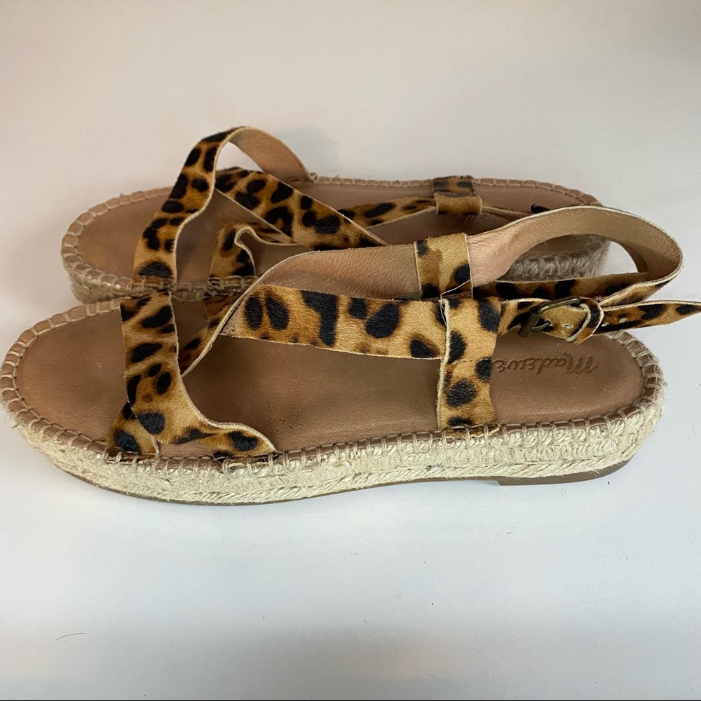 Madewell The Malia Espadrille Cheetah Leopard Sandal Size 9.5